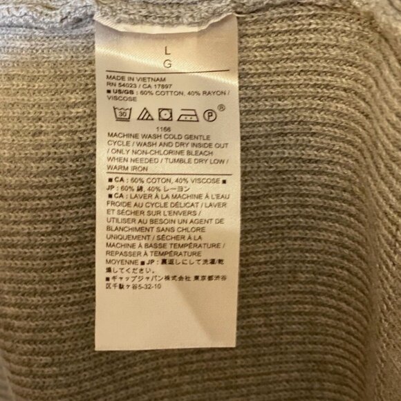Banana Republic Factory Ribbed Crewneck Sweater - Gray - SZ L - Picture 5 of 5